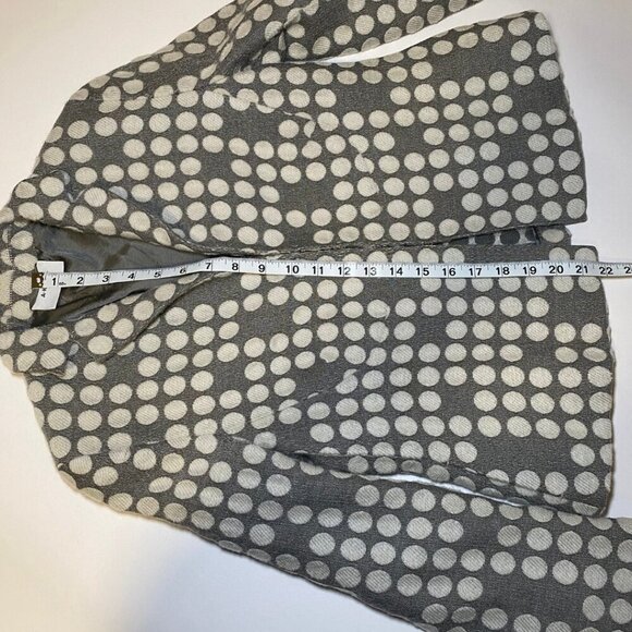 AKRIS PUNTO Grey & Ivory Polka Dot Wool Blend Blazer Size US 10 - Picture 11 of 11